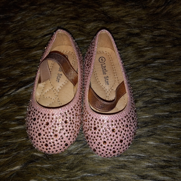 Little Star Toddlers Pink Rhinestone Carmen Shoes- 5 - Picture 4 of 10